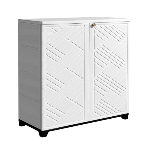 Outdoor Indoor Storage Cabinet Resin Cabinet Waterproof White