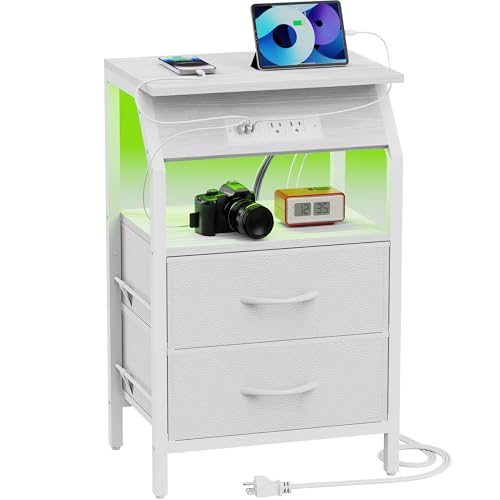 End Tables with Front Charging and Drawers