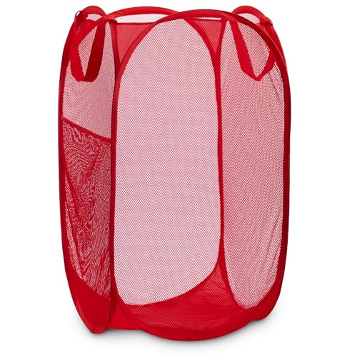 Collapsible Mesh Pop Up Hamper with Side Pocket