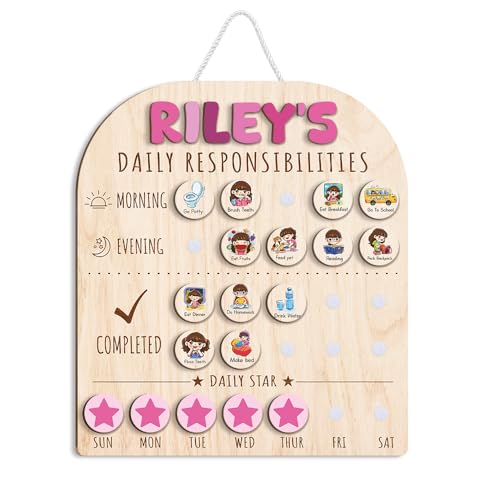 Wooden Chore Chart for Kids Visual Schedule