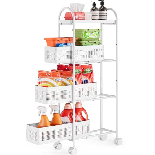 Slim Storage Cart with Drawers