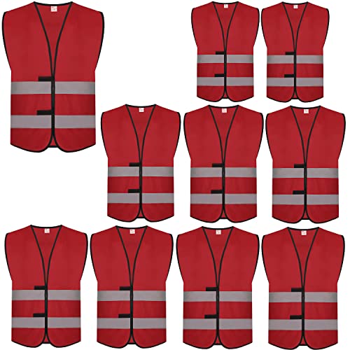 High Visibility Reflective Safety Vest 10 Pack Bulk