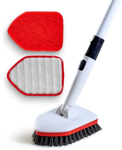 Shower Scrubber 3 in 1 Extendable Long Handle 58" Cleaning Brush