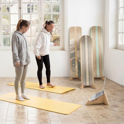 Slackline Balance Board Stand Slackline Board Display Rack Wooden Balance Training Accessories for Adult Gym Fitness Center Yoga Surfing Training