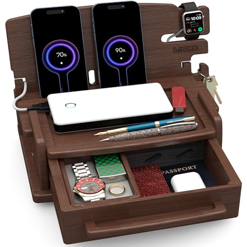 Wood Phone Docking Station with Drawer