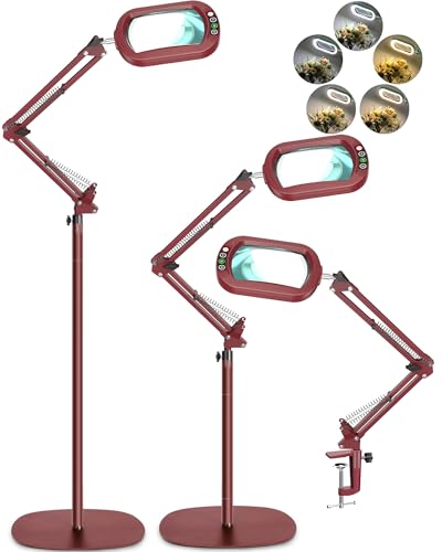Rectangle Magnifying Glass with Light and Stand Swing Arm