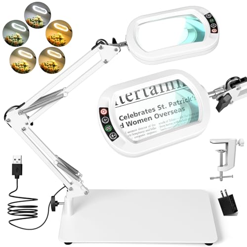 Square Magnifying Glass with Light and Stand