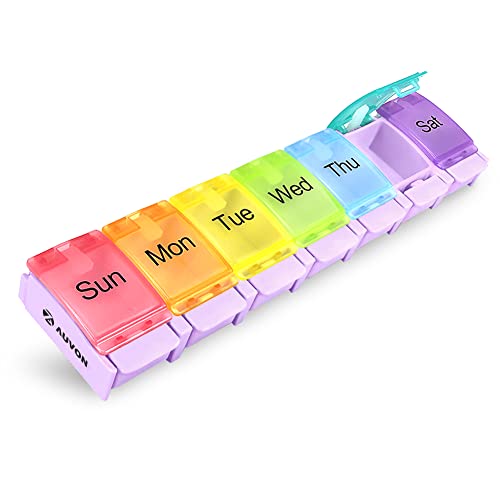 Weekly Pill Organizer with Upgraded Open Design
