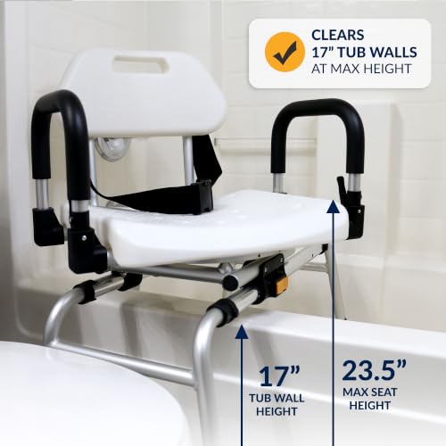 Tub Transfer Bench and Shower Chair with Non Slip Aluminum Body