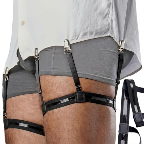 Mens Shirt Stays Adjustable Elastic Shirts Tucker Shirt Garter for Men Police Keep Shirt Tucked