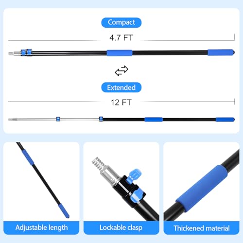 Heavy Duty High Reach Duster Kit with Extension Pole for High Roof Cleaning