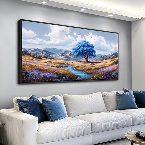 Canvas Wall Art For Bedroom Framed Wall Decor For Living Room Modern Office Artwork For Walls Beach Painting Forest Tree Landscape Pictures Nature Abstract Decoration Ready To Hang Home Decor