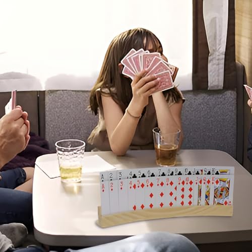 Set of 4 Curved Playing Cards Holders for Seniors Adults