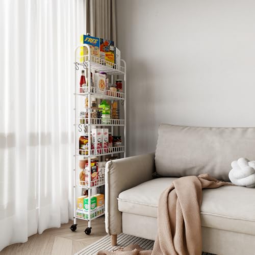 6 Tier Slim Storage Cart with Wheels