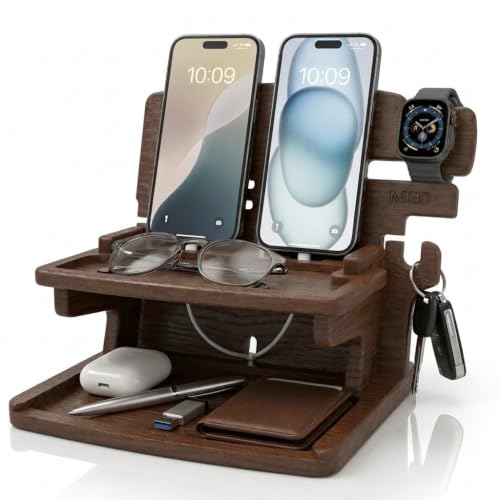 Wood Phone Docking Station for Men