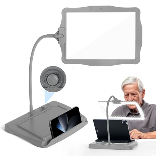Desk Magnifying Glass with Light and Stand
