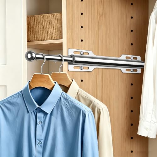 12" Valet Rod for Closet Pull Out Retractable Slide Out for Laundry Rooms