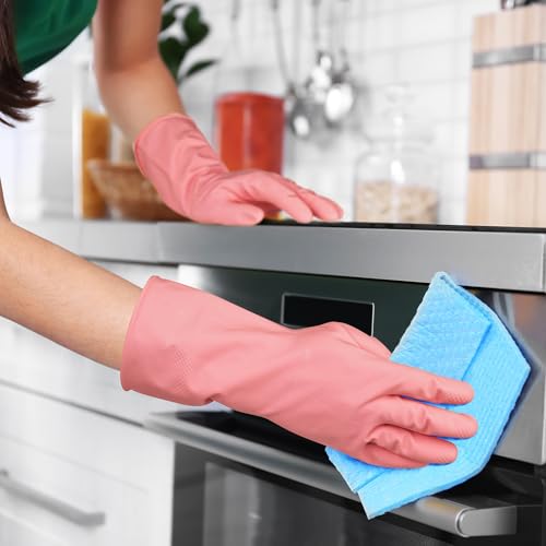 4 Pairs Rubber Kitchen Dishwashing Gloves