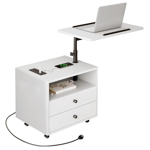 Bedroom Nightstand with Charging Station