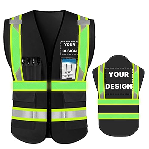 High Reflective Visibility Safety Vest Custom Your Logo Safety Workwear with Reflective Strips and Pockets