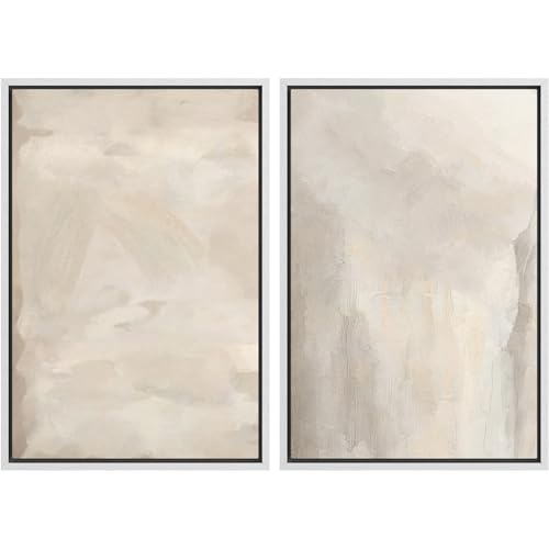 Framed Canvas Print Wall Art White Heron Pair in Marsh Coastal Illustrations Modern Art Decorative Bohemian Colorful for Living Room