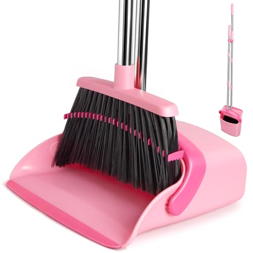 Broom and Dustpan Set with Long Handle