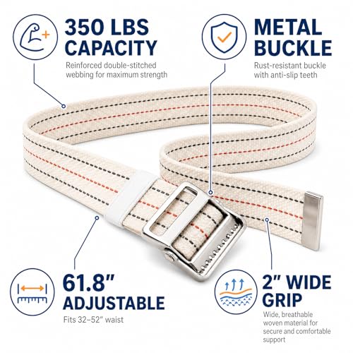 Transfer and Gait Belt with Metal Buckle