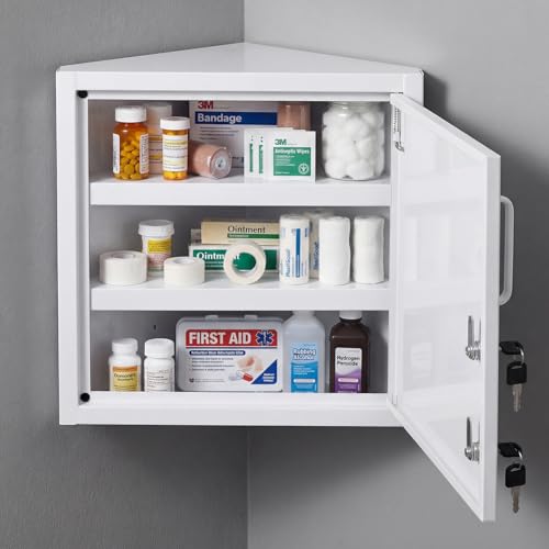 Corner Wall Cabinet with Lock