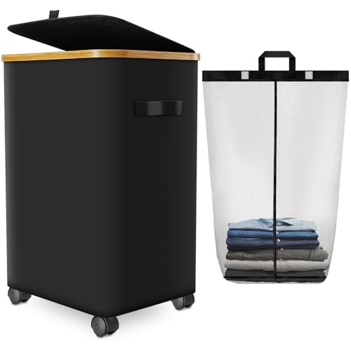 Laundry Hamper with Wheels and Lid