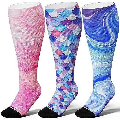 Plus Size Compression Socks for Women Men Wide Calf Extra Large 15