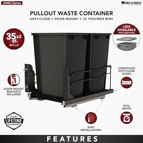 Steel Double Pullout Waste Container with Soft