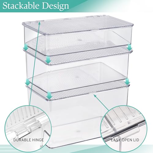 Storage Organizers for Fridge & Pantry with Lids