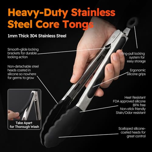 HST 3 Pack Kitchen Tongs