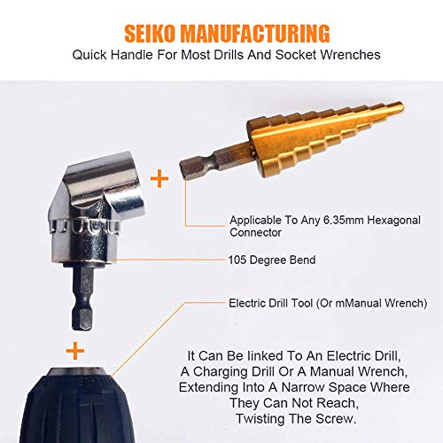 Individual Drive Sockets Adapter Drill Bit Extension Right Angle Drill Attachment Short Screwdriver Bits
