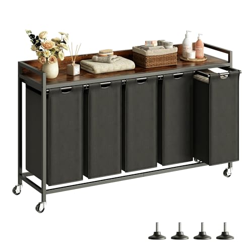 Laundry Hampers with Shelf and Pull