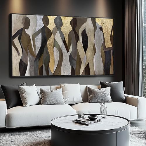 Large Wall Art for Living Room Pink Wall Decor White Flowers Artwork Canvas Poster Pictures Black Arts Abstract Gold Paintings for Girls Women Room Office
