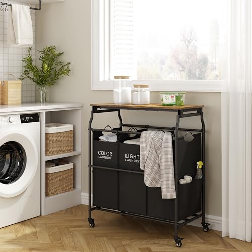 Laundry Sorter Cart with Ironing Board