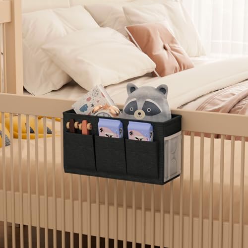 Bedside Caddy Bedside Organizer with Fixed Straps & Water Bottle Holder