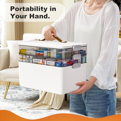 4 Tier Medicine Storage Box Organizer Portable First Aid kit Box Sewing