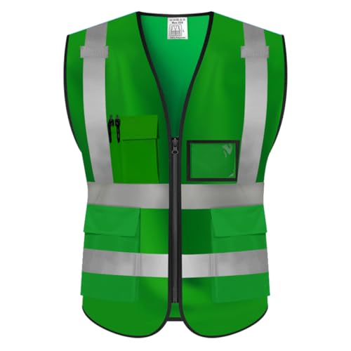 High Visibility Safety Vest Customize Your Logo Protective Workwear 5 Pockets Outdoor Work Vest