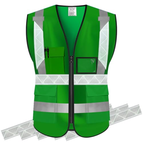 High Visibility Safety Vest Customize Your Logo Protective Workwear 5 Pockets Outdoor Work Vest