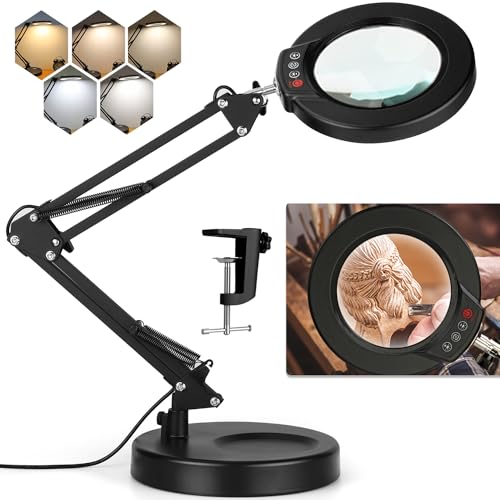 Magnifying Glass with Light and Clamp