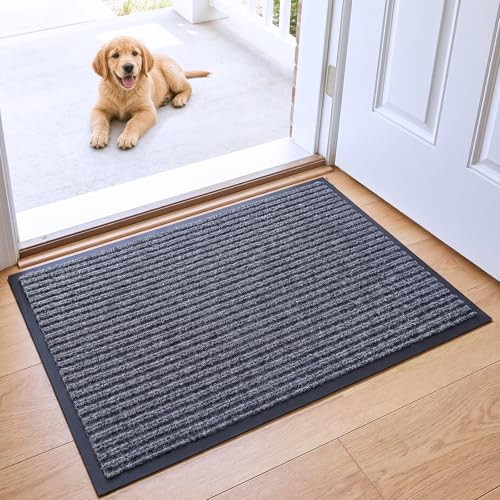 Door Mat Large Outdoor Indoor Mat Waterproof Rubber Back Rugs for Home Office Business Areas