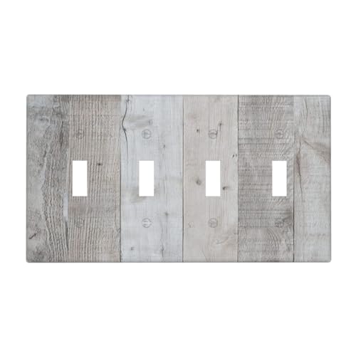 Outlet Covers Purple Rose Flower Rustic Wood Plank 1 Gang Duplex Light Switch Cover Plate Decorative Wall Plates Electrical Switchplate Receptacle Cover for Farmhouse Bathroom Decor