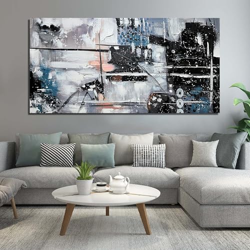 White Abstract Canvas Wall Art for Living Room Home Office Wall Decor
