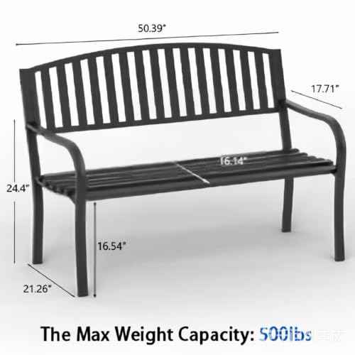 Outdoor Garden Bench Cast Iron Steel Outdoor Bench