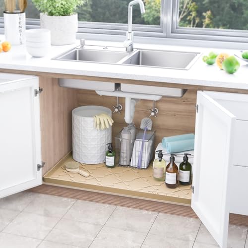 Waterproof Under Sink Mat Silicone Kitchen Cabinet Liner
