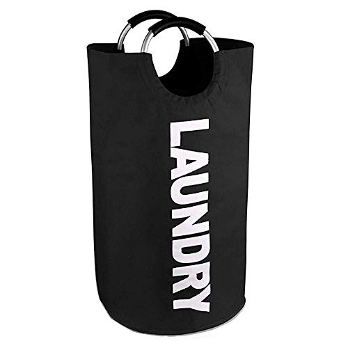 Large Laundry Basket Collapsible Laundry Hamper Tall Clothes Baskets Folding Washing Bin Foldable Fabric Hamper Bags for Bedroom Laundry Room Closet Bathroom College
