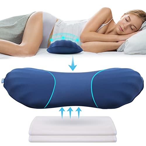 Adjustable Lumbar Support Pillow for Sleeping Memory Foam Back Support Pillow for Lower Back Pain Relief
