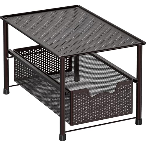 SimpleHouseware Stackable Under Sink Cabinet Sliding Basket Organizer Drawer